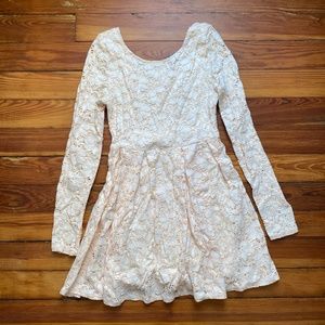 Free People Flower Lace Long Sleeve Dress